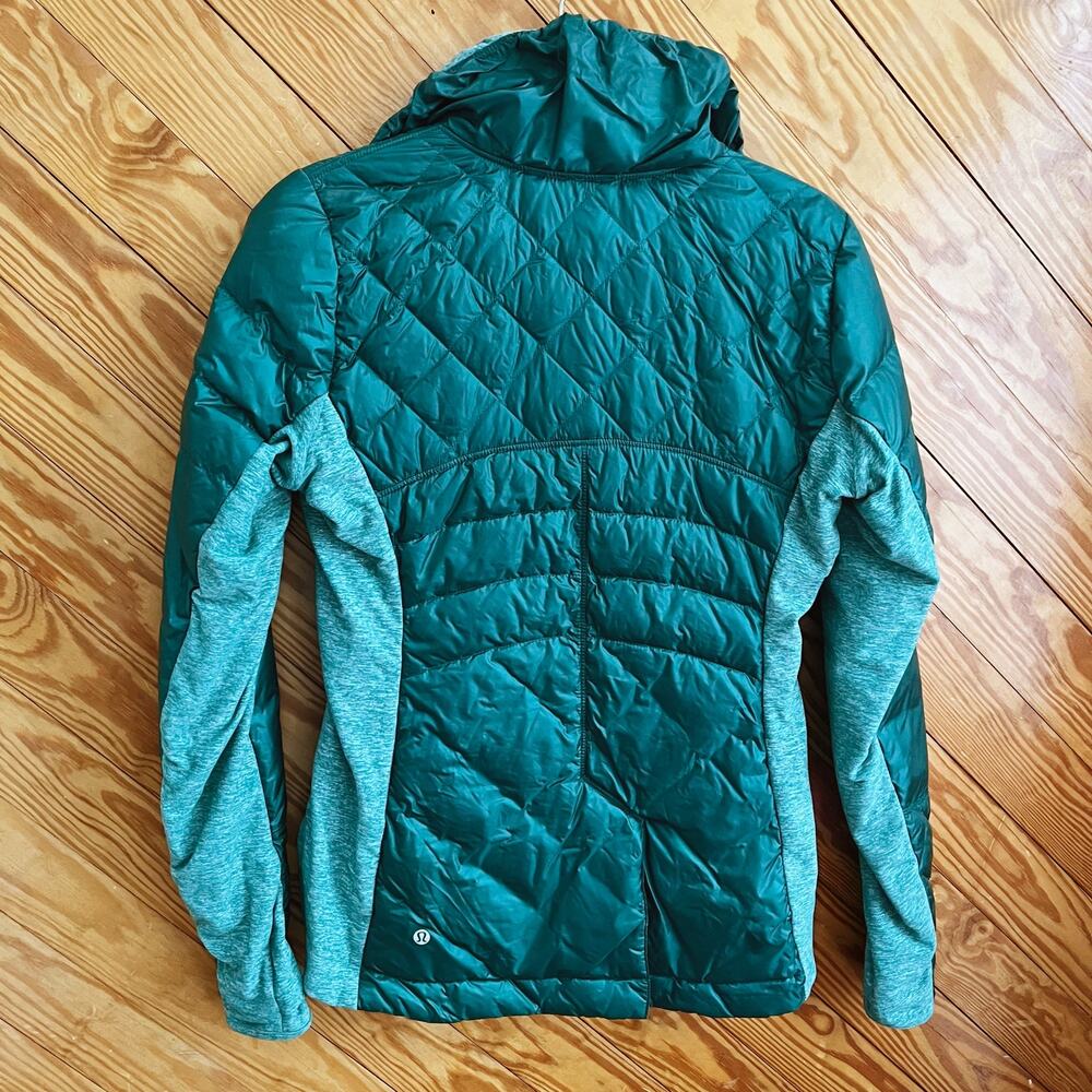 Lululemon Down for Run Pullover Jacket Forage Teal Running Size 6 - Picture 5 of 13